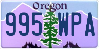 OR license plate 995WPA