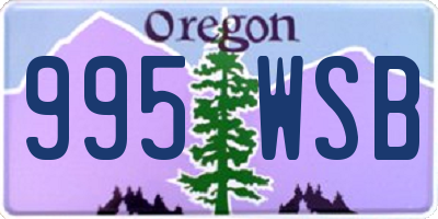 OR license plate 995WSB