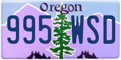 OR license plate 995WSD