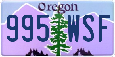 OR license plate 995WSF