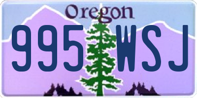 OR license plate 995WSJ