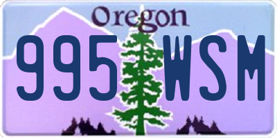 OR license plate 995WSM