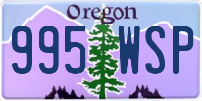 OR license plate 995WSP