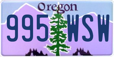 OR license plate 995WSW