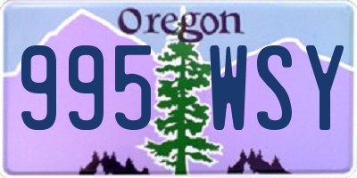 OR license plate 995WSY