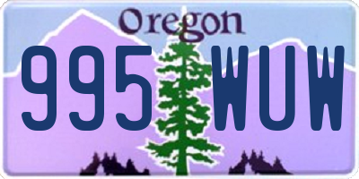 OR license plate 995WUW