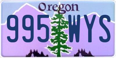 OR license plate 995WYS