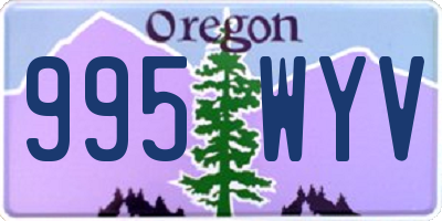 OR license plate 995WYV
