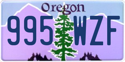 OR license plate 995WZF