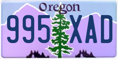OR license plate 995XAD