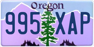 OR license plate 995XAP