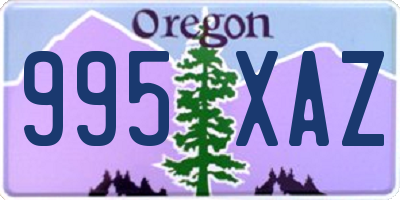 OR license plate 995XAZ