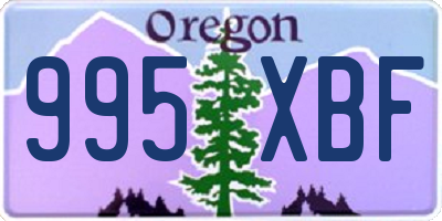 OR license plate 995XBF