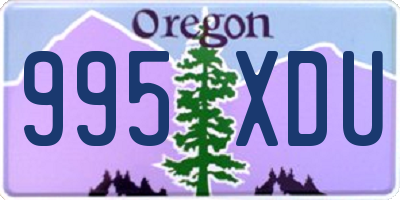 OR license plate 995XDU
