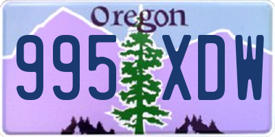 OR license plate 995XDW