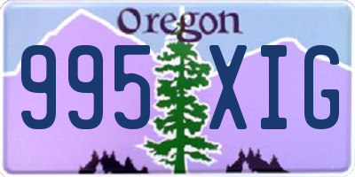OR license plate 995XIG