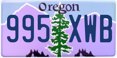 OR license plate 995XWB