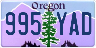 OR license plate 995YAD