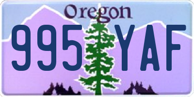 OR license plate 995YAF