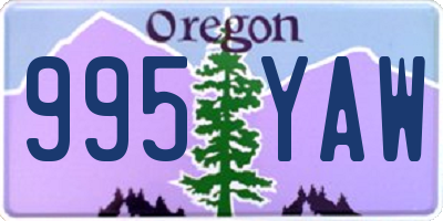 OR license plate 995YAW