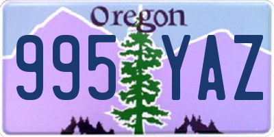 OR license plate 995YAZ