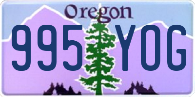 OR license plate 995YOG