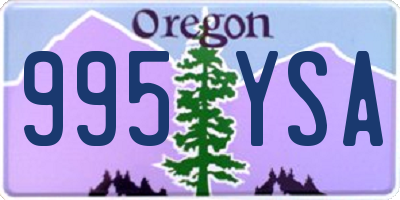 OR license plate 995YSA