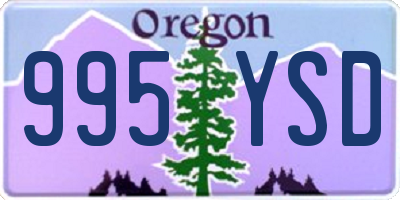 OR license plate 995YSD