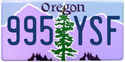 OR license plate 995YSF