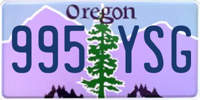 OR license plate 995YSG