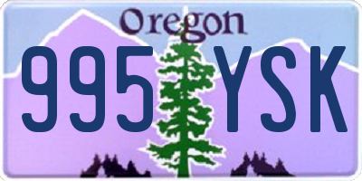 OR license plate 995YSK