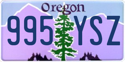 OR license plate 995YSZ