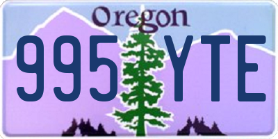 OR license plate 995YTE