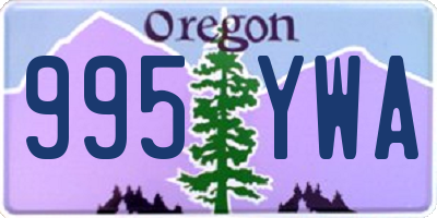 OR license plate 995YWA
