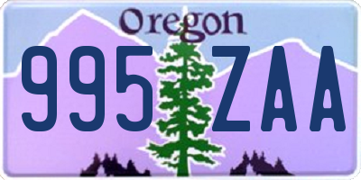 OR license plate 995ZAA