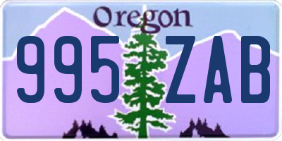 OR license plate 995ZAB