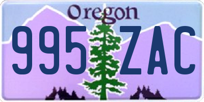 OR license plate 995ZAC