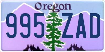 OR license plate 995ZAD