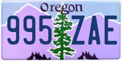 OR license plate 995ZAE