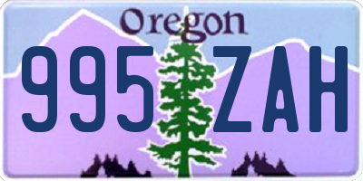 OR license plate 995ZAH