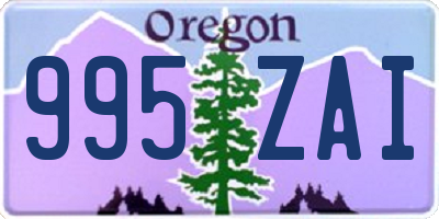 OR license plate 995ZAI