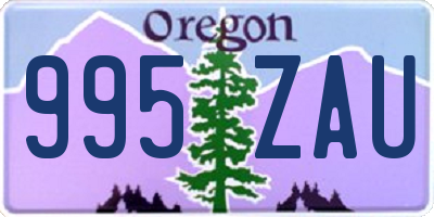 OR license plate 995ZAU