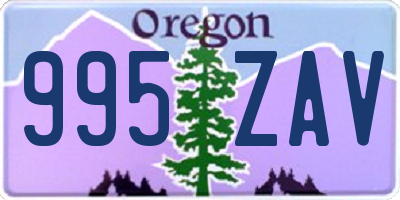 OR license plate 995ZAV