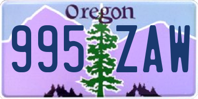 OR license plate 995ZAW