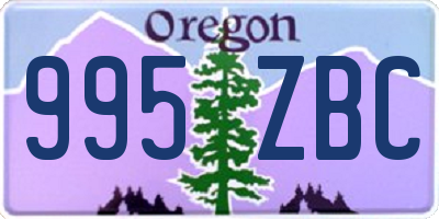 OR license plate 995ZBC