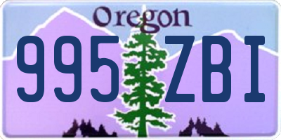 OR license plate 995ZBI