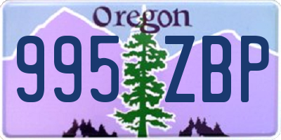 OR license plate 995ZBP