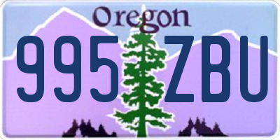OR license plate 995ZBU