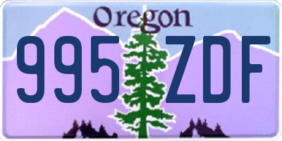 OR license plate 995ZDF