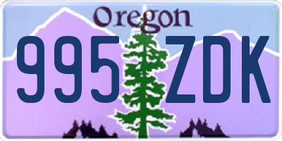 OR license plate 995ZDK